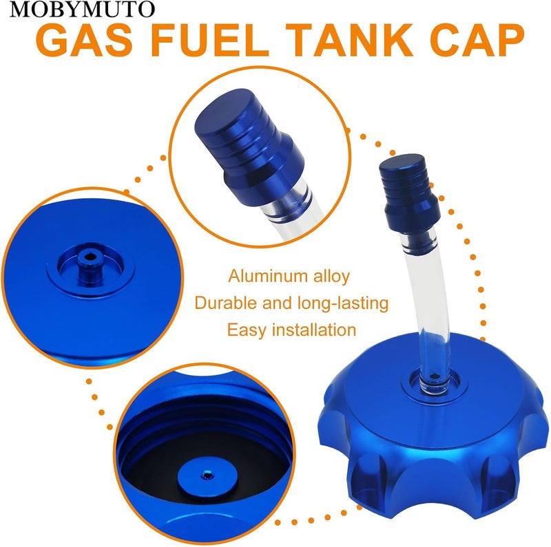 MOBYMUTO CNC Aluminum Gas Fuel Tank Cap, Hexagonal Off-Road Motorcycle Fuel Tank Cap with Breather Valve for Most 50cc 70cc 90cc 110cc 125cc 140cc 150cc 160cc SSR Taotao Coolster Pit Dirt Motor Bike (Gold) - Image 2